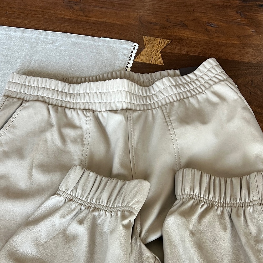 Stylish Cream Elastic Waist Joggers